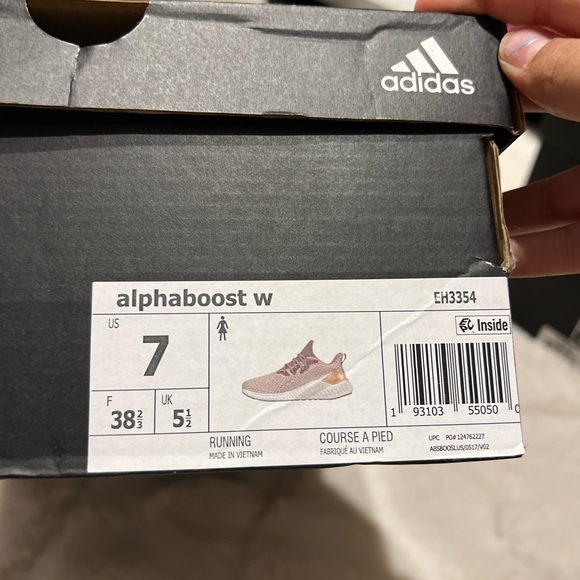 Pink Adidas alpha boost sneakers in size 7M - Picture 2 of 2